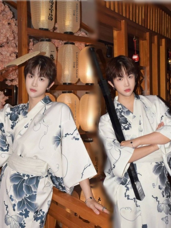 Photography Online - Traditionelles Herren-Kimono-Set Formelle Studiofotografie-Kleidung Herren-Kimono-Robe aus