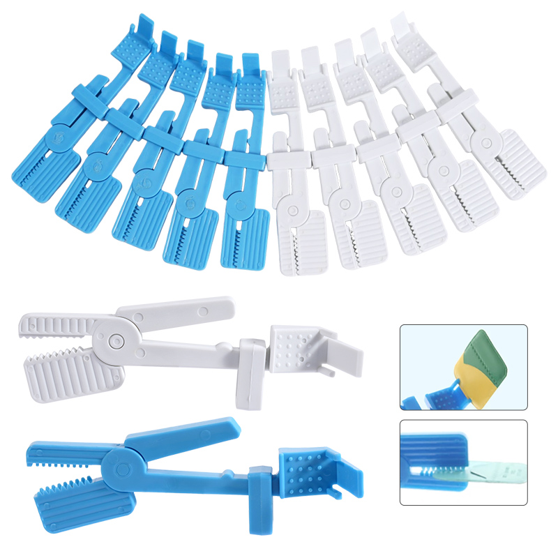 Photography X Ray - 5 Stück Röntgenfilm-Clips, orale Dentalfilm-Halterung, weiß-blaue