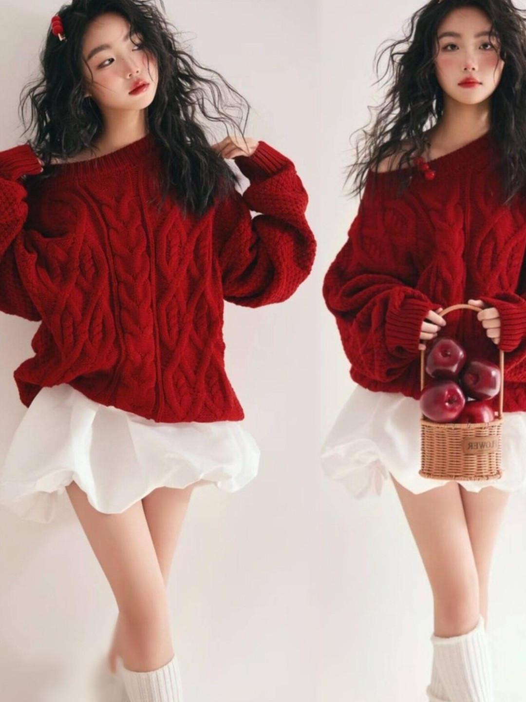 Roter Pullover Mädchen Studio- – Photography Online Bewertung und Preis